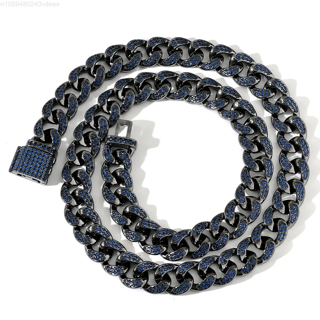 

BES 12mm Hip Hop Jewelry Iced Out Cuban Link Chain Necklace Diamond Cuban Link Chain Men