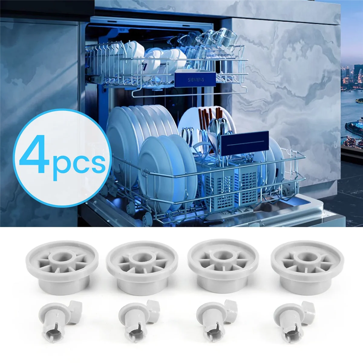 4Pack 165314 Dishwasher Lower Rack Wheel Replacement Part Fit for Bosch & Kenmore Dishwashers-Replaces 420198 AP2802428,HOT