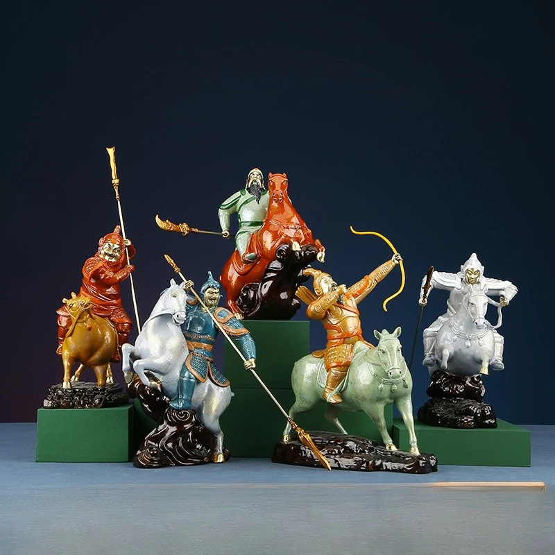 Color copper five tiger generals, character ornaments, gift crafts