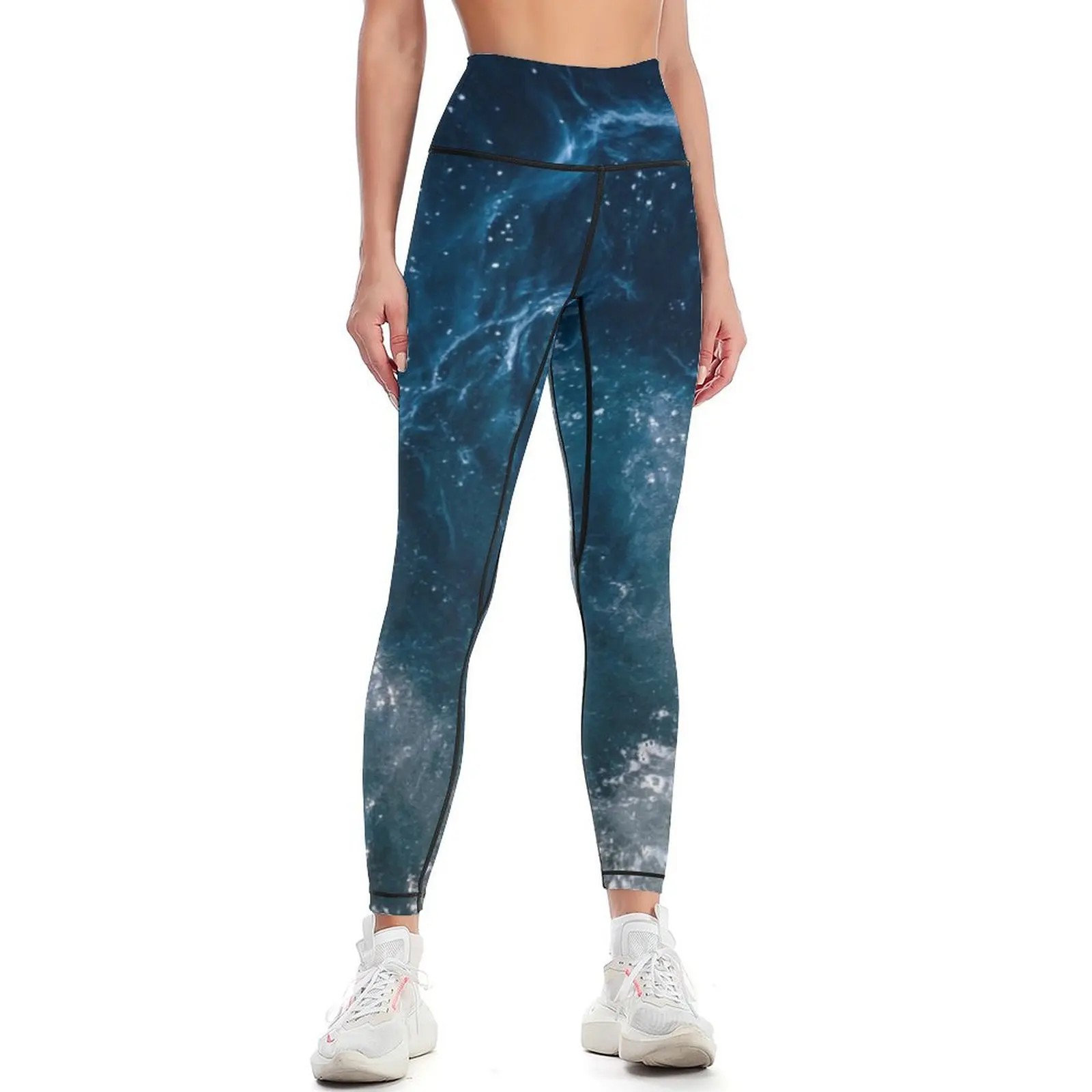 Dark Blue Ocean Leggings Leginsy push up harem pants Sports pants woman Womens Leggings