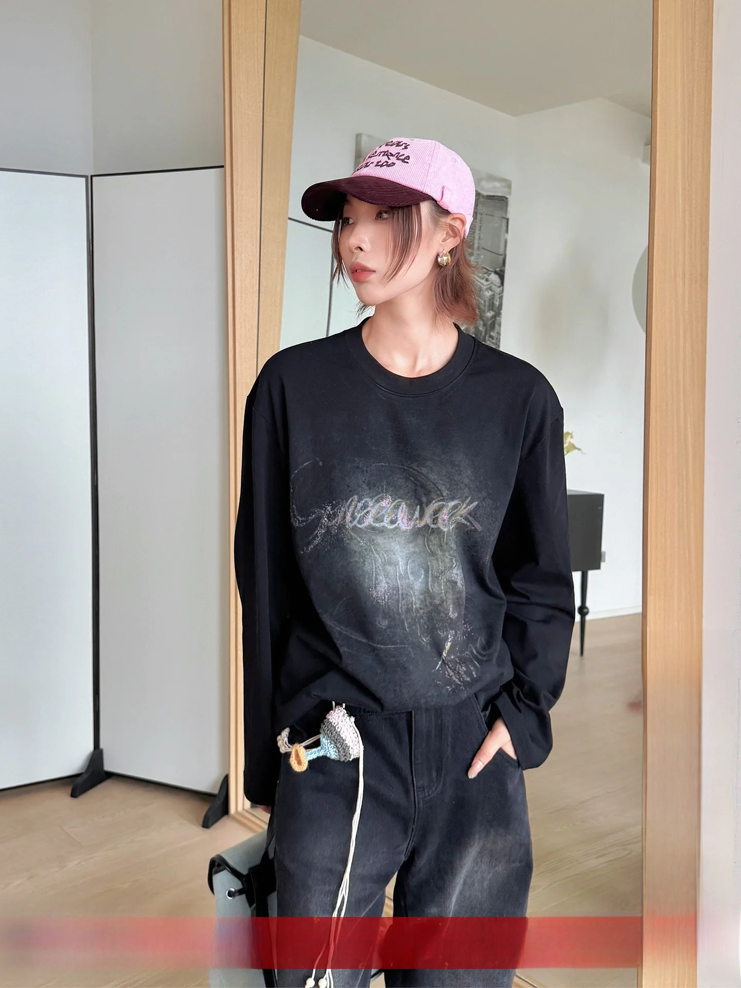 

Винтажная хлопковая толстовка с длинным рукавом и круглым вырезом ng Pool Brand DEARSOCUTE для женщин