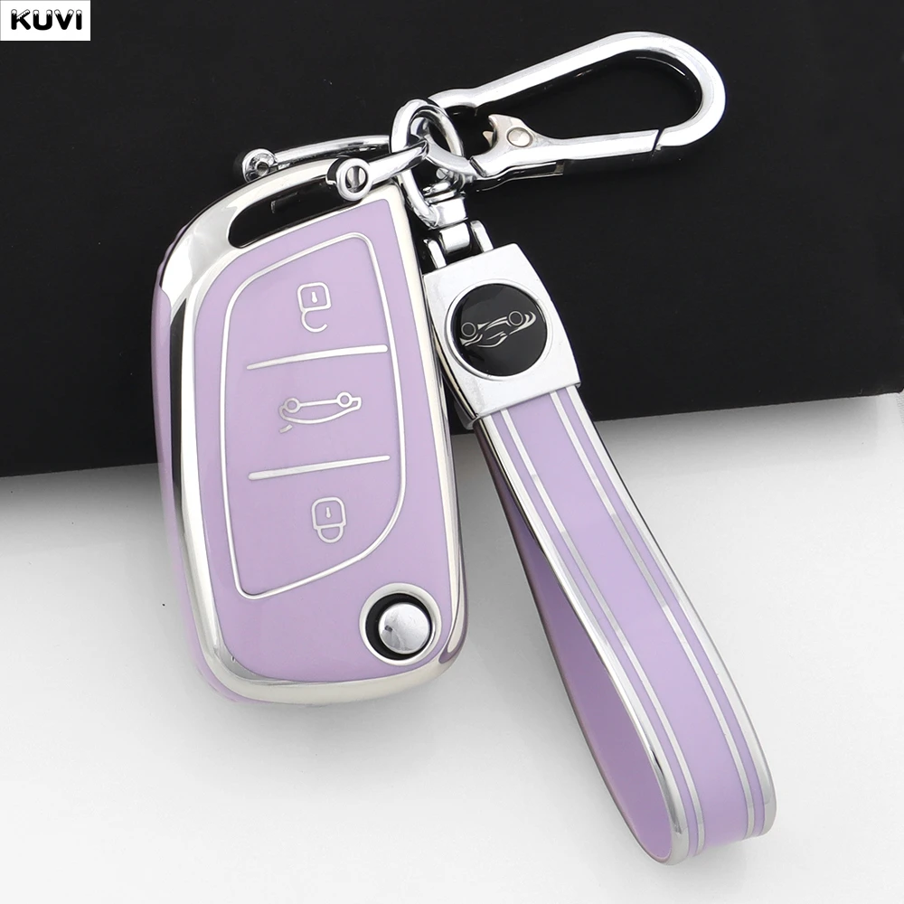 Funda Protectora Plegable de TPU para Llave de Coche, Compatible con Citroen C1 C2 C3 C4 C5 XSARA PICA, Peugeot 306 407 807, DS DS3 DS4 DS5 DS6