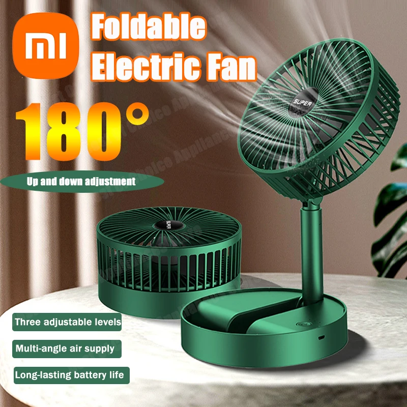 

Электрический вентилятор Xiaomi, настольный складной выдвижной маленький вентилятор для домашнего офиса, настольная батарея, перезаряжаемый через USB, низкий уровень шума, высокая продолжительность