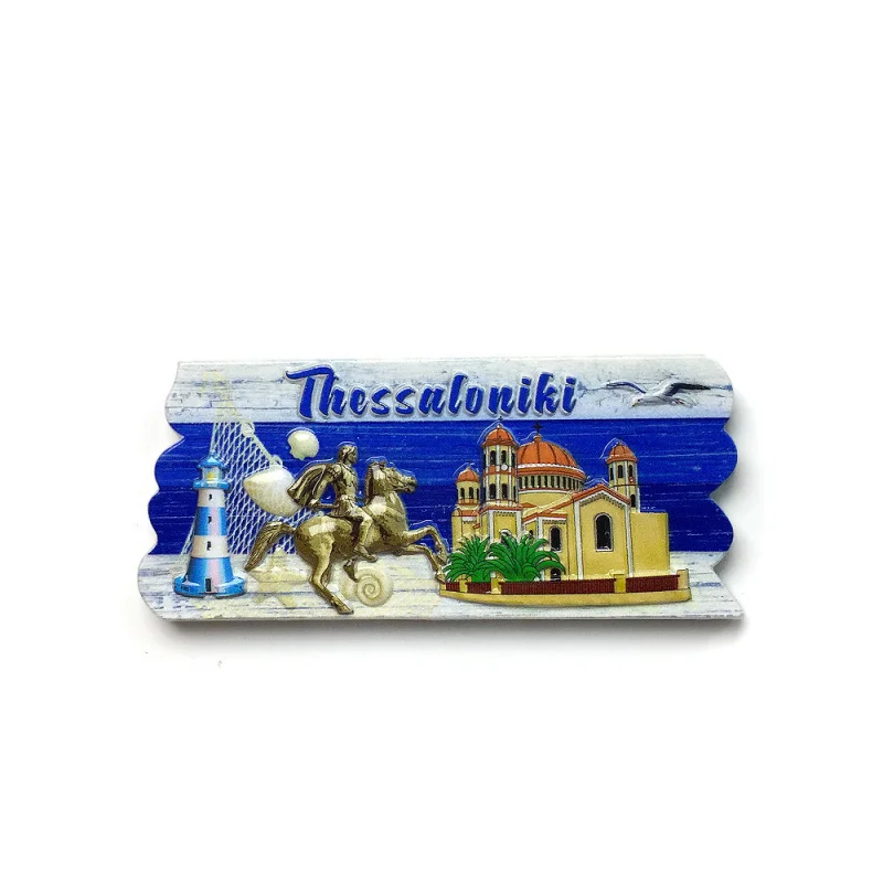 

Czech Thessaloniki Landmark3dGolden Horse Riding Statue Magnetic Refrigerator Magnet Travel Souvenir Home Gift
