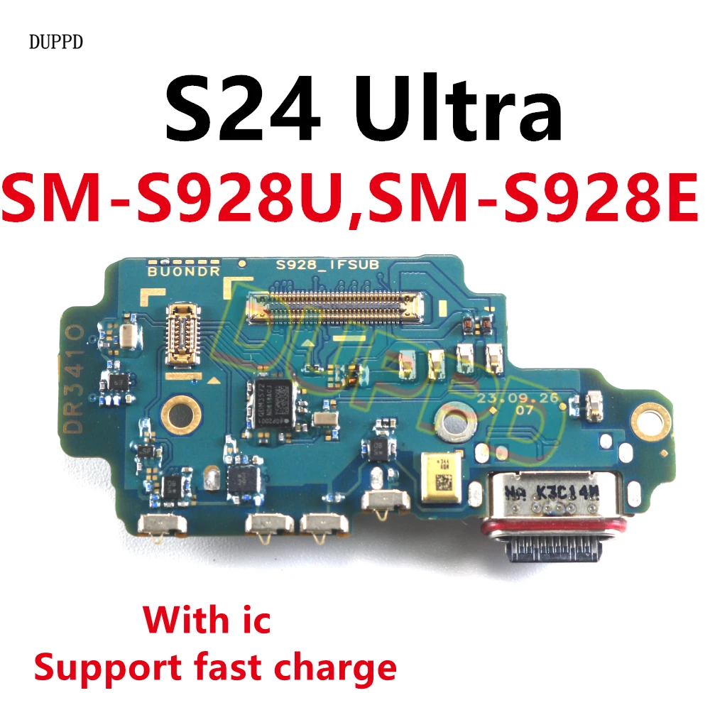 For Samsung Galaxy S24 Ultra S928U S928E Charge Port Jack Dock Connector Charging Board Mic Microphone Flex Cable