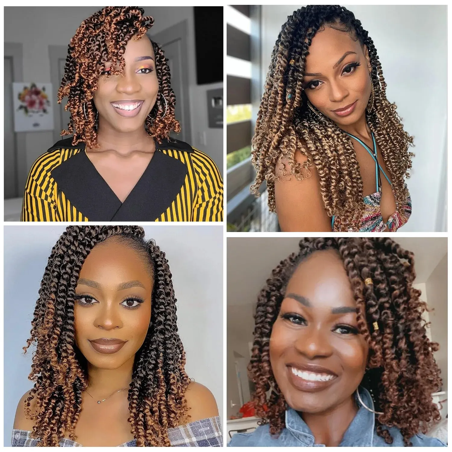 8 Inch Pre-twisted Passion Twist Crochet Hair for Black Women Crochet Braids Pre-looped Synthetic Braiding Hair Extensions