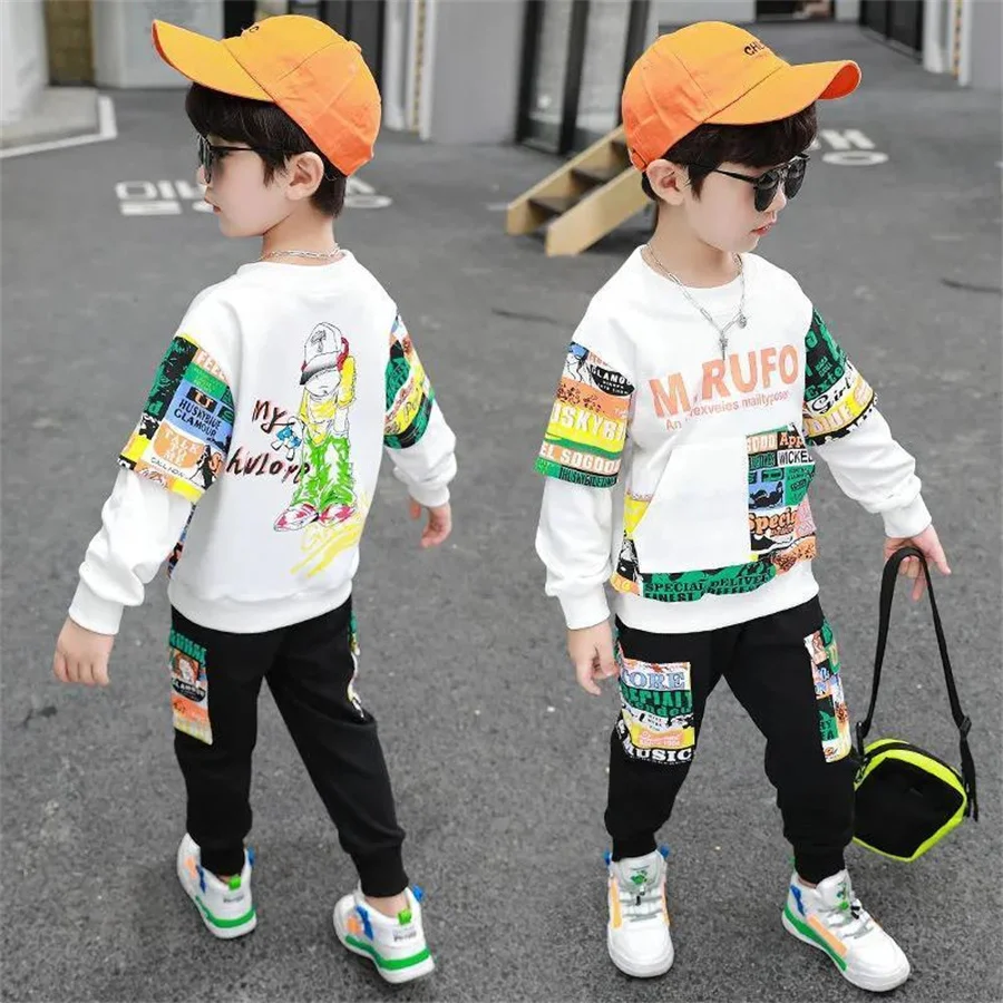 Children\'s wear suit spring autumn clothing Set boys clothes children Tracksuit long sleeved Toddler Kids sport Suit clothes Set