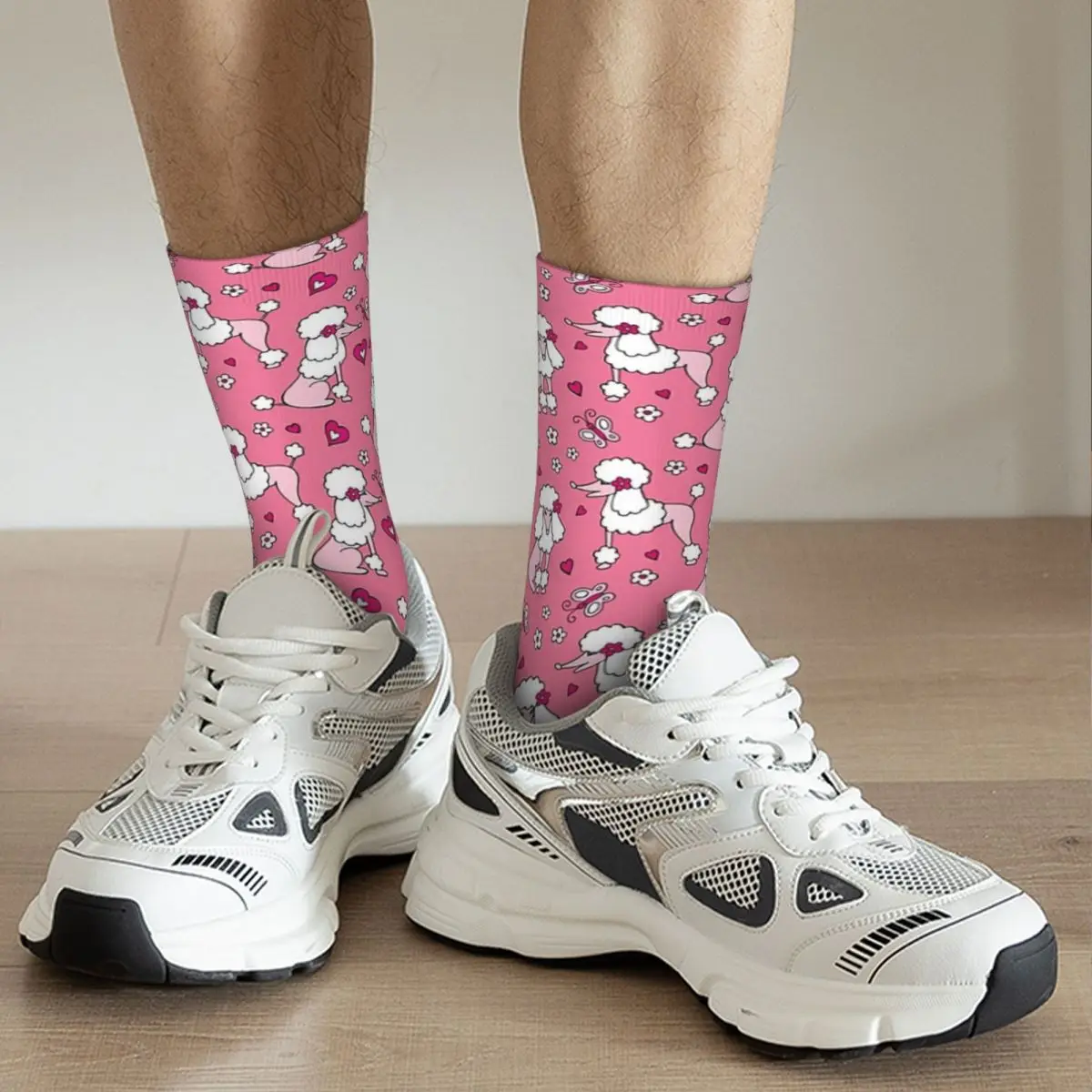 Chaussettes unisexes à motif de chien caniche, chaussettes pour adultes, chaussettes pour hommes et femmes