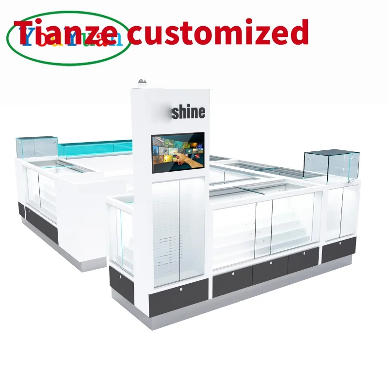 

(customized)Customized mobile mall cell phone kiosk mobile phone repair kiosk design glass phone display showcase