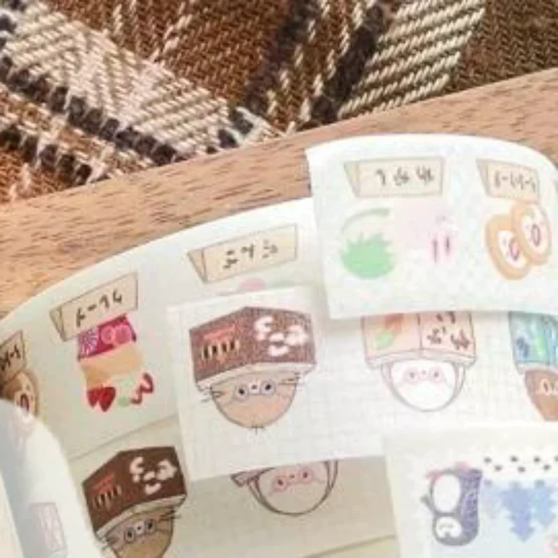 النمط الياباني الكرتون اشي الشريط ملصق INS الجمالية ورقة الشريط DIY كتيب سكرابوكينغ مخطط الجمالية شريطٌ لاصق