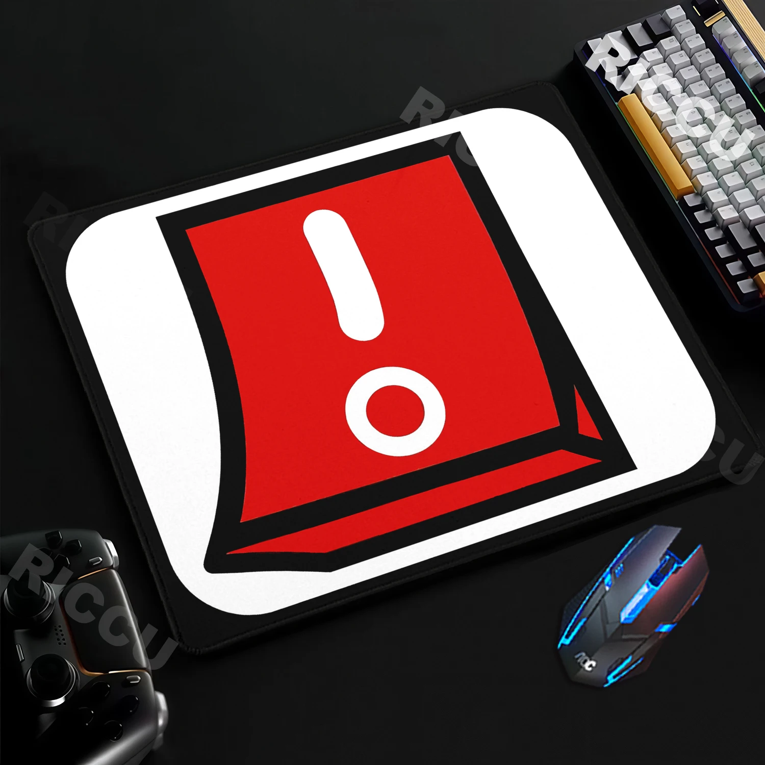 Abstraction Switch Pattern Mouse Pad Small Square Desk Rug Gamer PC Laptop Keyboard Protection Pads Non-slip Rubber LockEdge Mat