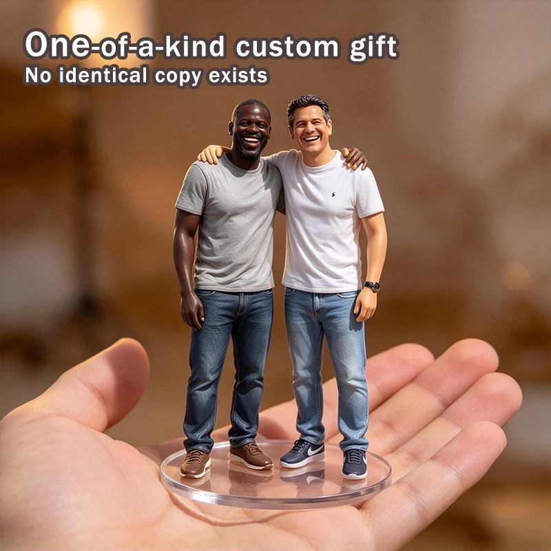 Custom 3D Printed Chibi Figurine from Photo Personalized Q Version Portrait Doll Custom Human Statue Birthday Keepsake Home Deco