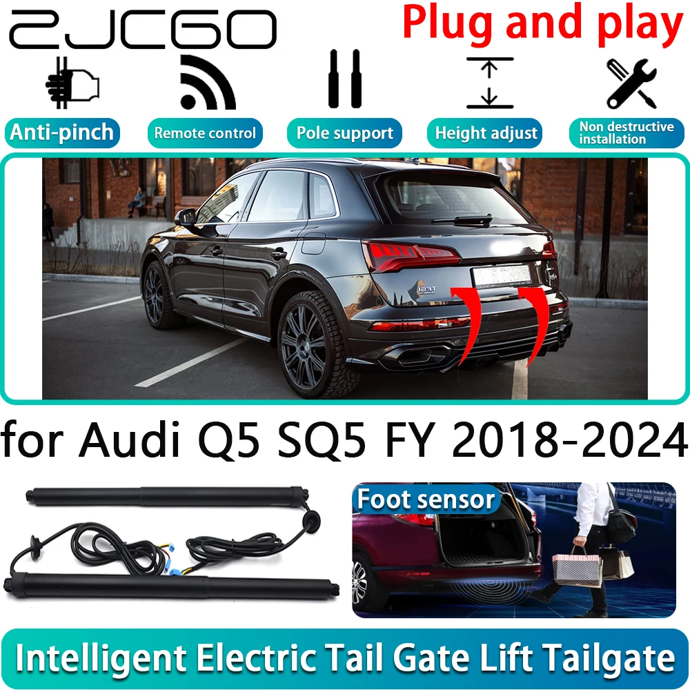 

ZJCGO for Audi Q5 SQ5 FY 2018-2024 Car OEM Electric Powered Tailgate Power Liftgate Automatic Tailgate System With Foot Sensor