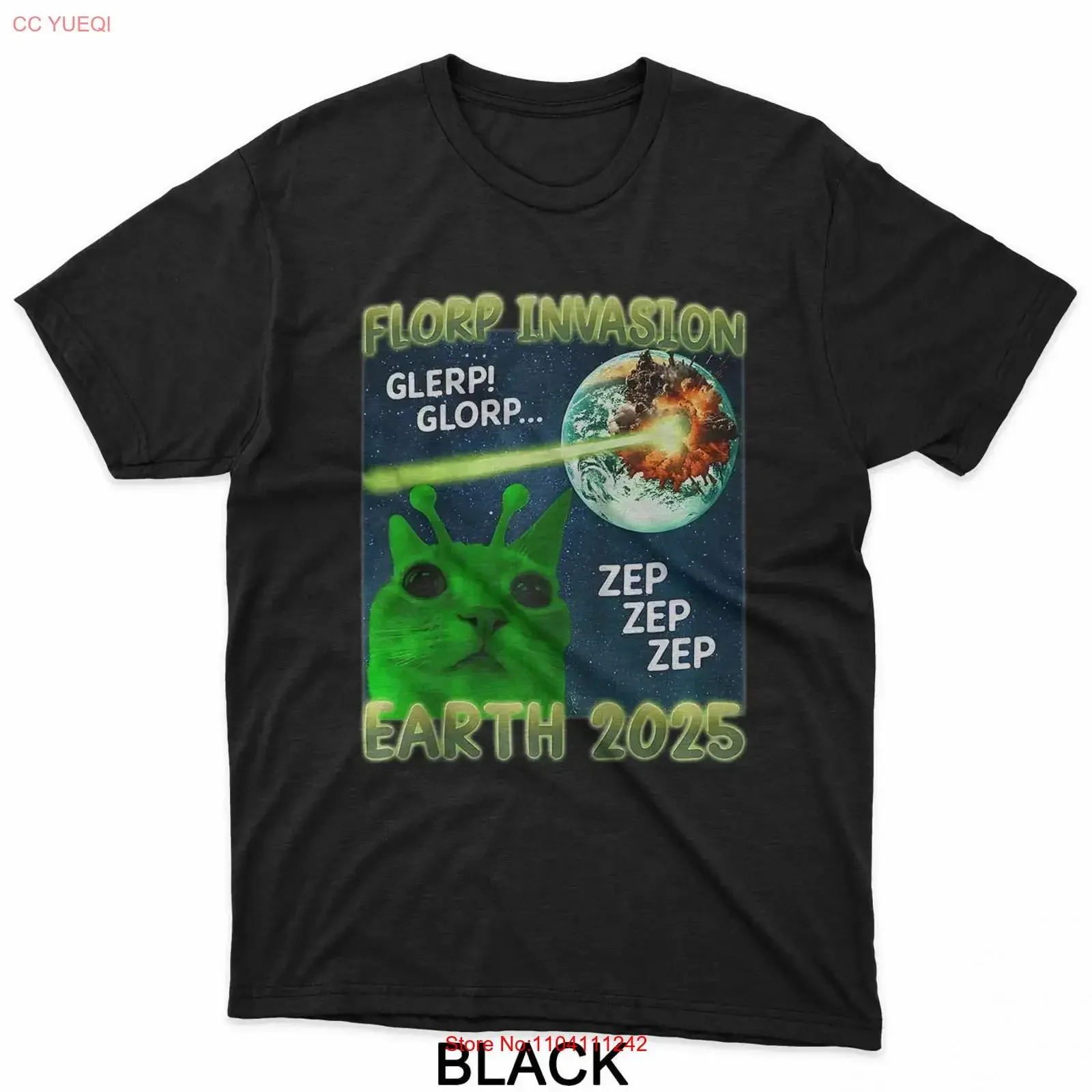 Glerp Glorp Funny Alien Cat Brainrot Dank Memes T Shirt vintage Washed graphic streetwear Breathable designer clothes Slightly