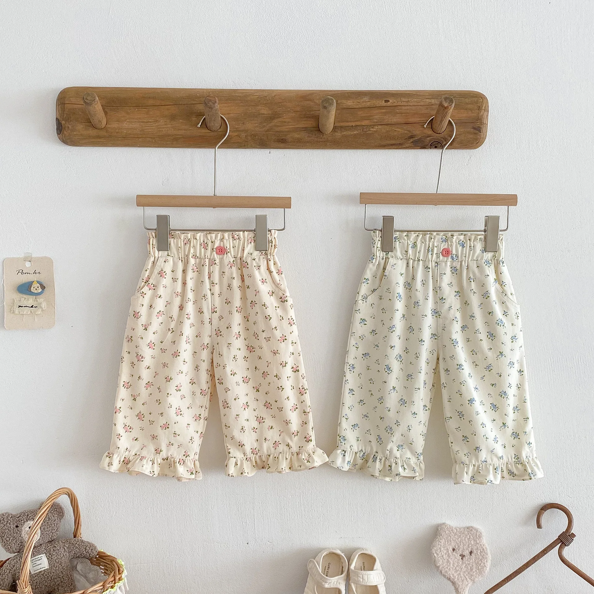 

2025 Autumn New Girls Cute Floral Trousers Cotton Loose Children Casual Pants Sweet Princess Baby Girl Harem Pants Kids Clothes