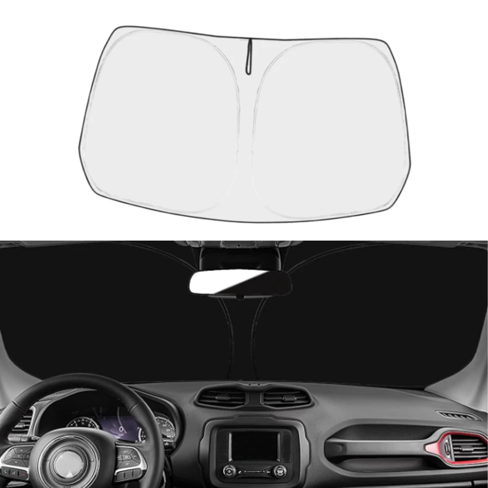 Car Front Window Sunshade For Jeep Renegade SUV/Sport/Latitude/Limited/Trailhawk/Altitude Winter 2015-2024 Sun Visor Accessories