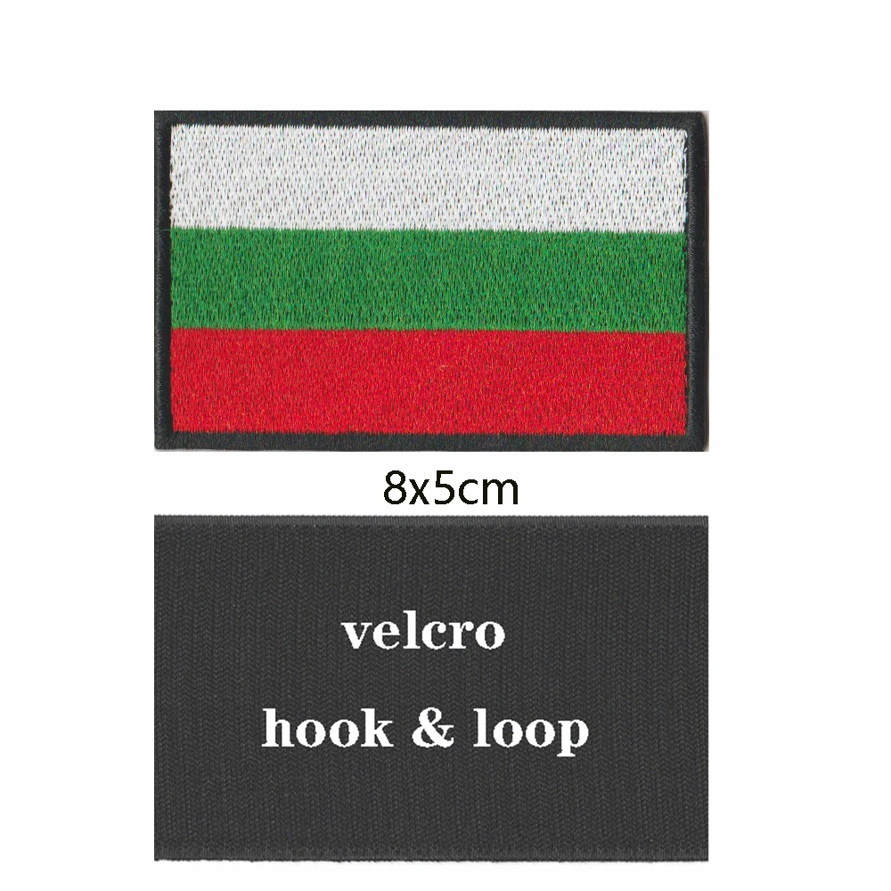 1Pc Bulgaarse Vlag Bulgarije Armband Geborduurd Patch Klittenband Of Ijzer Op Borduurwerk Badge Militaire Morele Streep