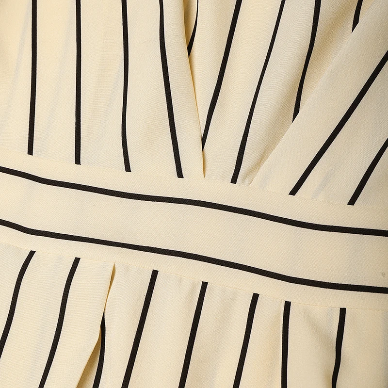 ZANZEA Stilvolles Damen-Kleid mit O-Ausschnitt und kurzen Ärmeln, gestreift, Sommerkleid, OL-Arbeitskleid, elegantes A-Linien-Midikleid mit Taille, Freizeitkleider – Detail 18
