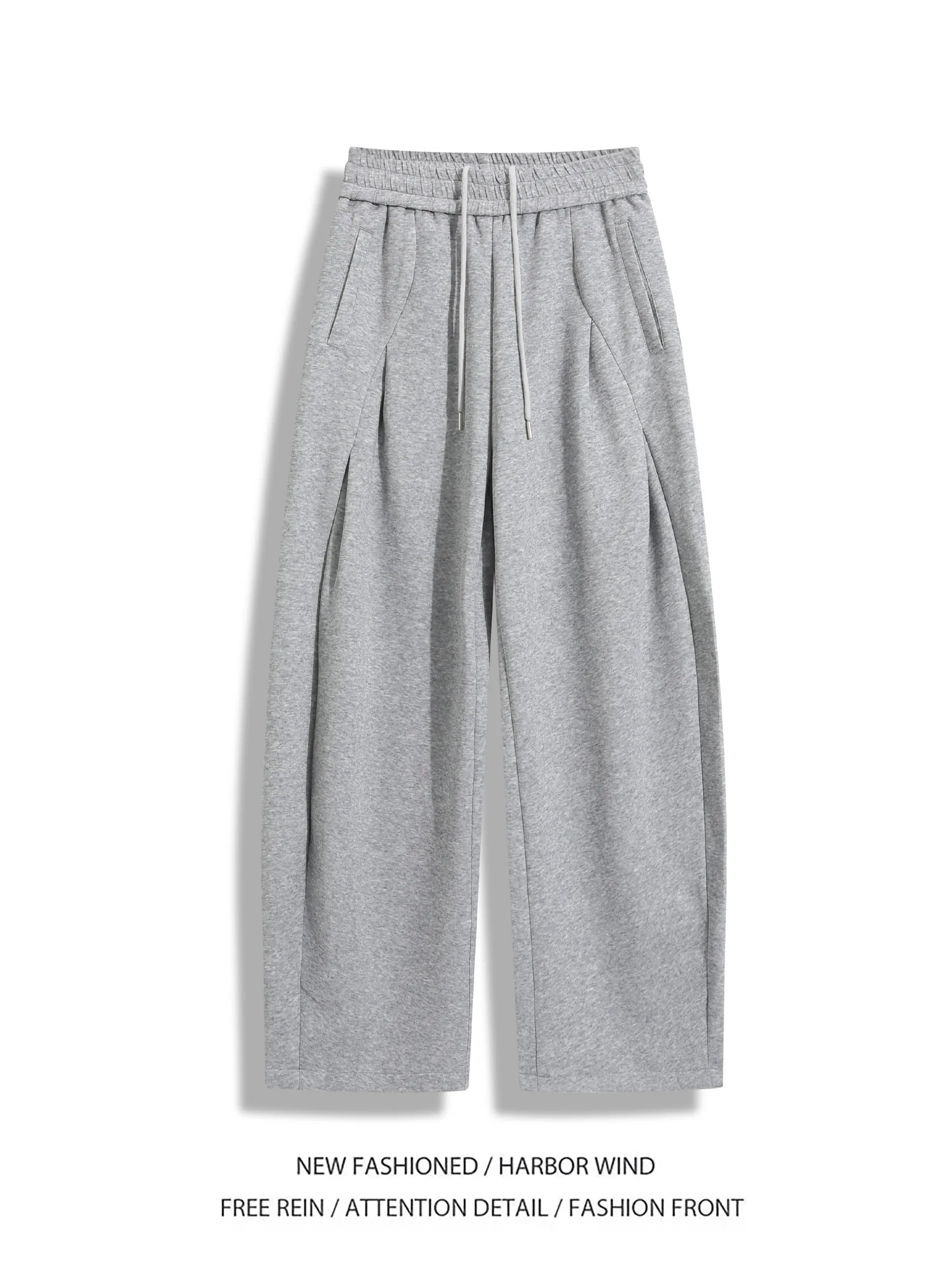 

Мужские брюки-палаццо с плиссировкой в американском стиле, осенне-зимние, свободного кроя, драпированные, спортивные, повседневные, прямого кроя, на резинке