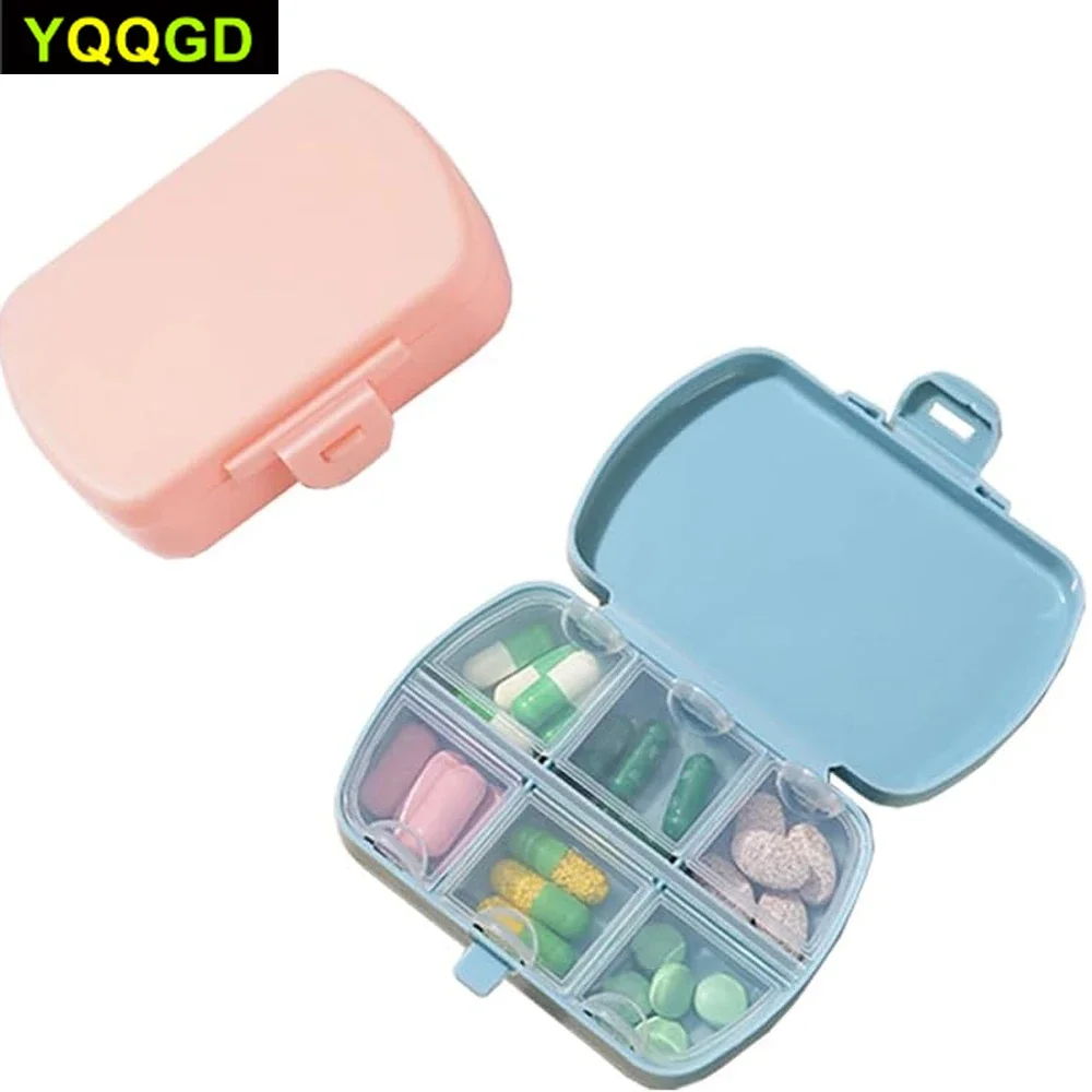 1PC Travel Pill Organizer,6 Compartments Daily Pill Case,Compact Medicine Vitamin Container,Portable Small Pill Box for Purse