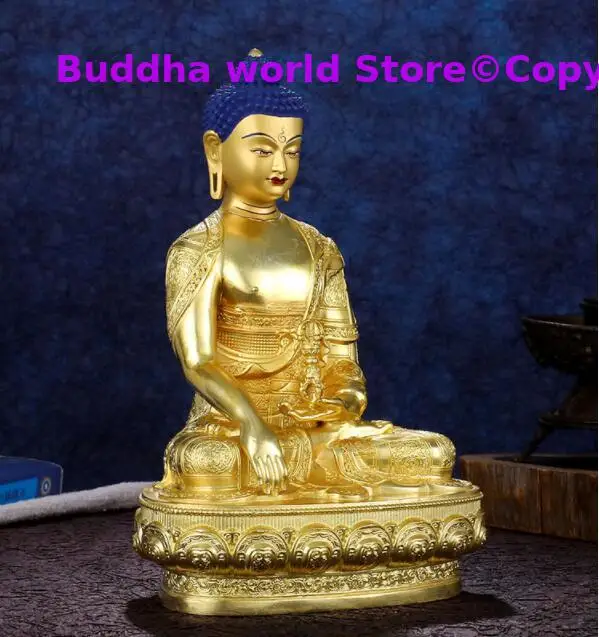 High grade gilding golden buddha statue # Asia Buddhism Gilding golden Exorcism safety Menzuba Vajra Aksobhya buddha God statue