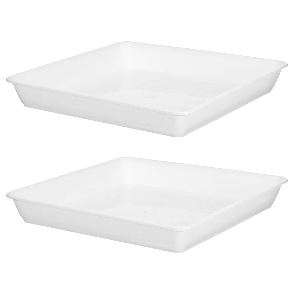 

2pcs Square Plastic Plant Saucers 13.76 Inch Deep Drainage Tray For Balcony Garden Flowerpot Base Water Catcher Succulents
