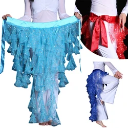 Shining Lace Pattern Belly Dance Hip Scarf for Women Exotic Dancing Dresses Decoration Bellydance Scarf