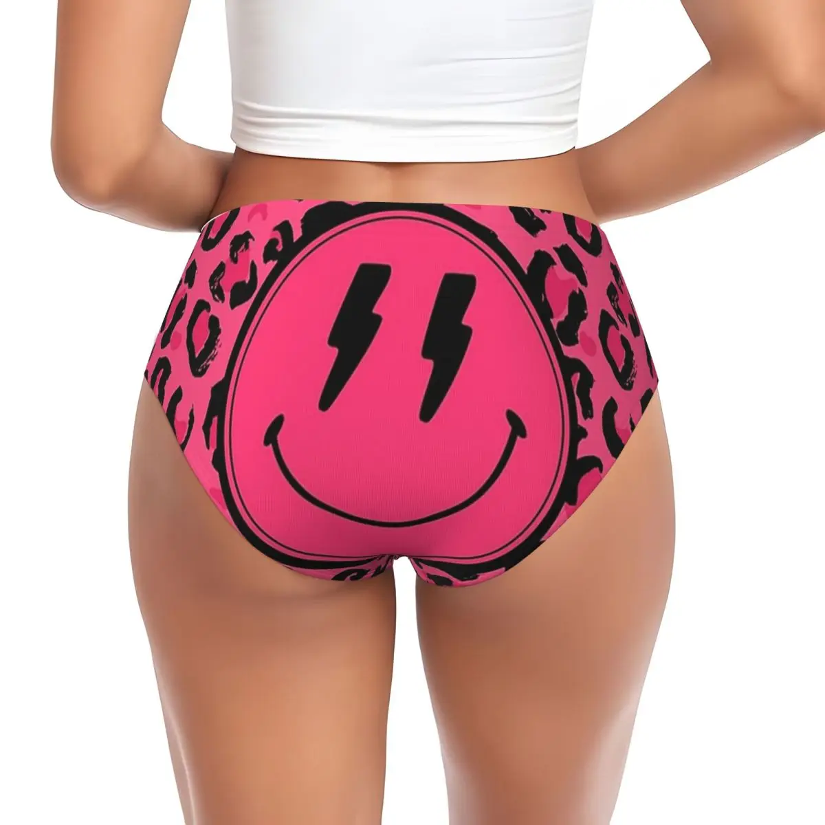 Custom Preppy School Supplies,Aesthetic, Preppy Pink, Leopard Print Panties Briefs Women's Briefs Underwear Female Underpants