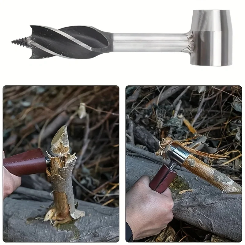 1pc Auger Drill Bit Camping Bushcraft Manual Hole Maker Wood Drill Core Woodworking Tool Outdoor Survival Punch Tool Outdoor