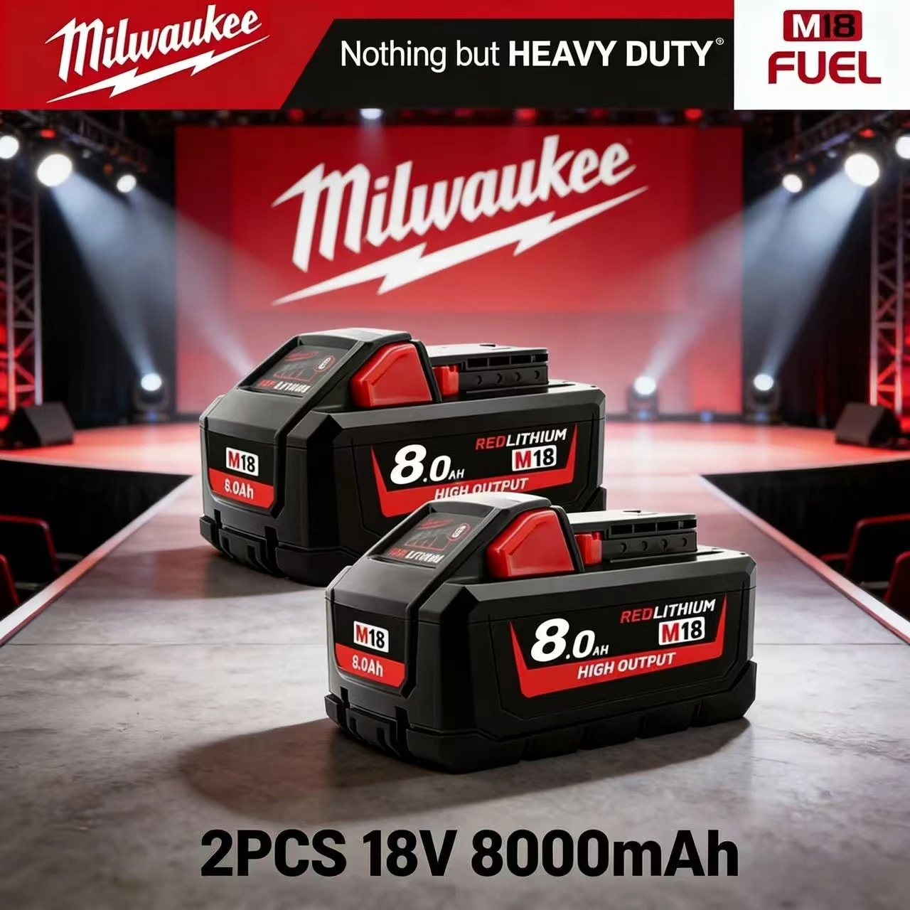 

Quality Milwaukee M18 18V 8.0Ah XC6.0Ah Battery Compatible with Milwaukee 48-11-1850 And M18 Cordless Power Tools High- Product