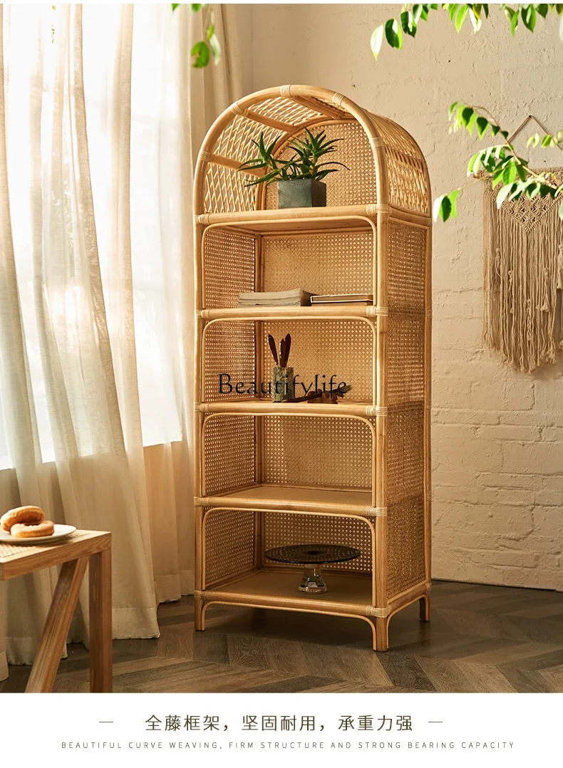 

yj32 Nordic rattan bookcase display cabinet locker simple and modern