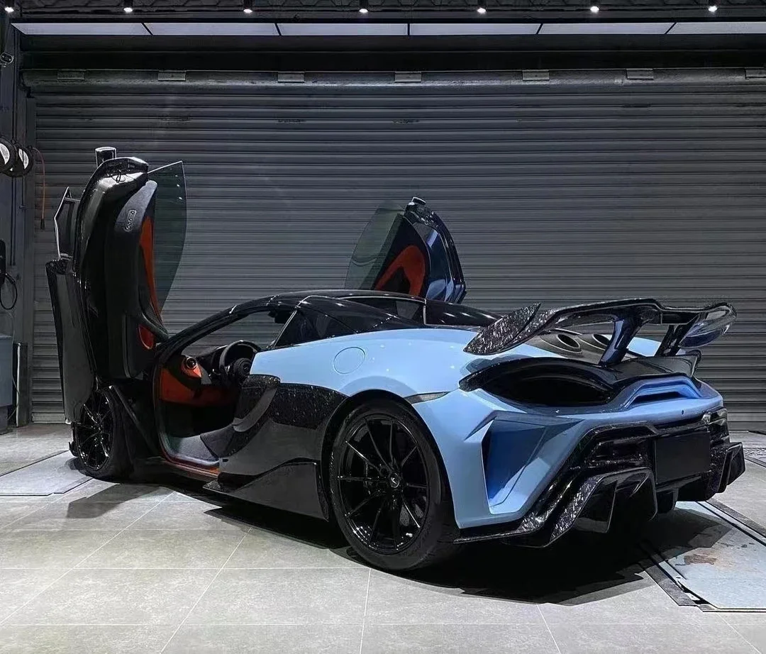 Forged Carbon Fiber Body Kit For McLaren 600 LT Upgrade Flying Shark Style Front Bumper Side Skirt Rear Bumper Spoiler