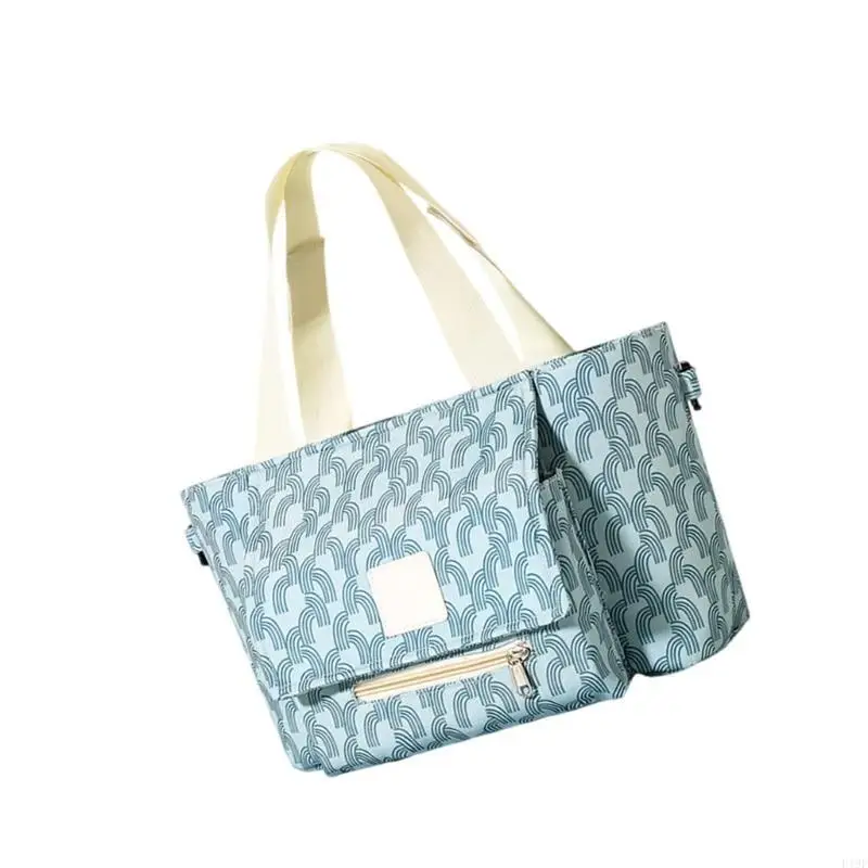 

F19F Stylish & Practical Mom Bag with Large Capacity Oxford Fabric Diaper Storage Bag Fashionable for Modern Moms travel