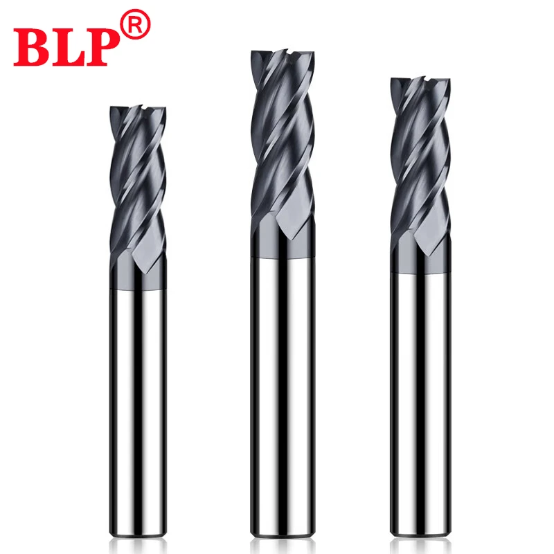 HRC50 4-Flute Cnc alloy Tungsten Steel Carbide Nano Coating Flat Milling Cutter For Steel CNC Machinery Machining End Mills Tool