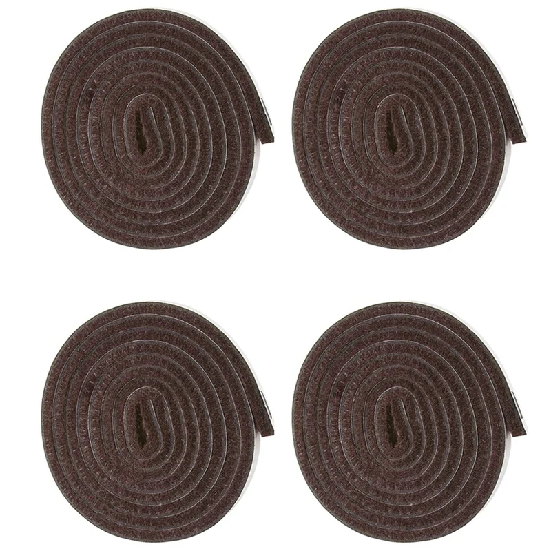 Hot 4X Self-Stick Heavy Duty Felt Strip Roll For Hard Surfaces (1/2 Inch X 60 Inch), Brown