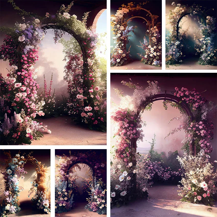 

Mehofond Photography Background Arched Flower Garden Adult Birthday Party Wedding Maternity Portrait Decor Backdrop Photo Studio