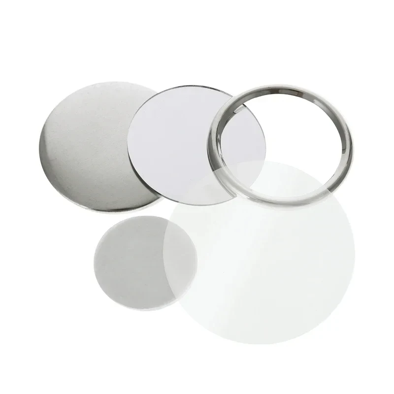 100pcs 58mm DIY Making Mini Tinplate Mirror Supplies Portable Pocket Mini Round Mirror for Button Badge Machine