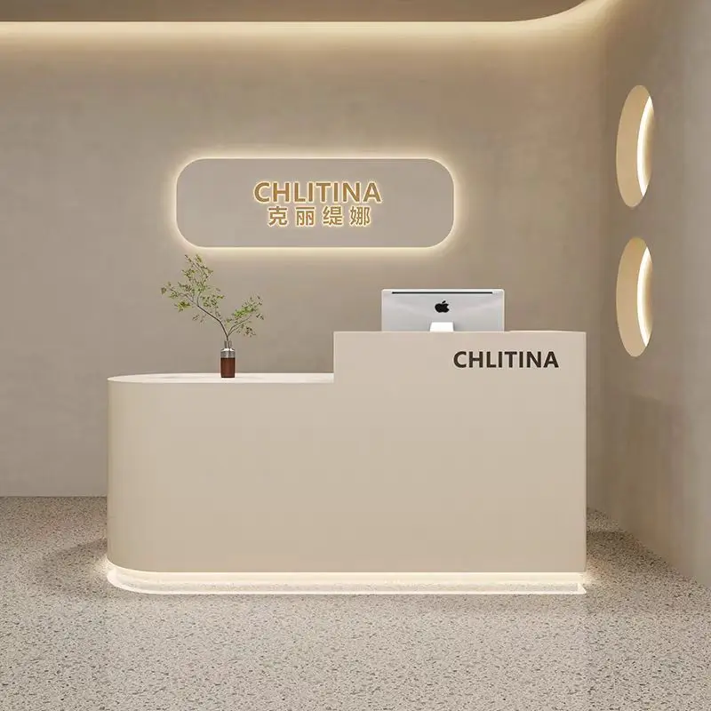 Cheap Business Reception Desk Display Trade Show Retractable Reception Desk Antique Bancone Per Negozio Office Furniture