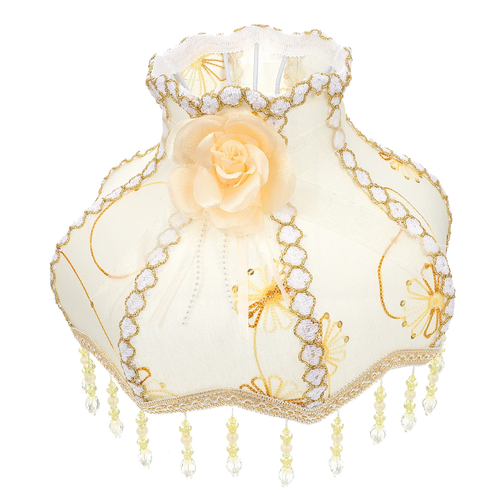 1 قطعة القماش الأوروبي الرجعية نمط الدانتيل عاكس الضوء غطاء المصباح الزخرفية ضوء لينة لغرفة النوم غرفة المعيشة دراسة عاكس الضوء الأوروبي