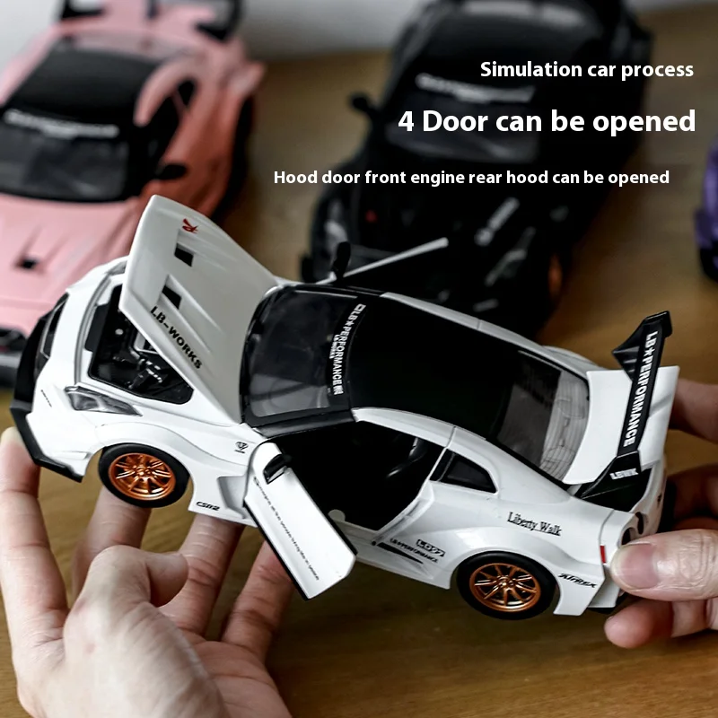 Nissan GTR CSR2 Skyline moulé sous pression et véhicules jouets, modèle de voiture jouet en métal, haute Simulation, jouets de Collection à retirer, 1/24