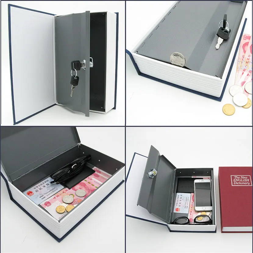 Security Safe Lock Cash Money Coin Storage Jewellery Key Locker for Kid Gift Dictionary Mini Safe Box Book Money Hidden Secret