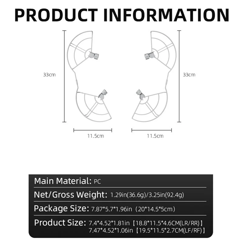 AA60-5X المروحة الحرس ل DJI Mini 4 Pro الهبوط المراوح المتكاملة حامي التدريع خواتم الطائرة بدون طيار الحرس