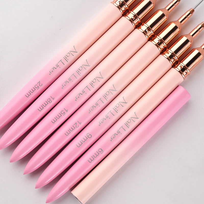 Sweet-Z 6 stks Liner Nagelborstel Dunne Lijn Nagelborstel Art Striping Borstels Detail Schilderen Pen Gel Nagelborstels Gereedschap Voor manicure