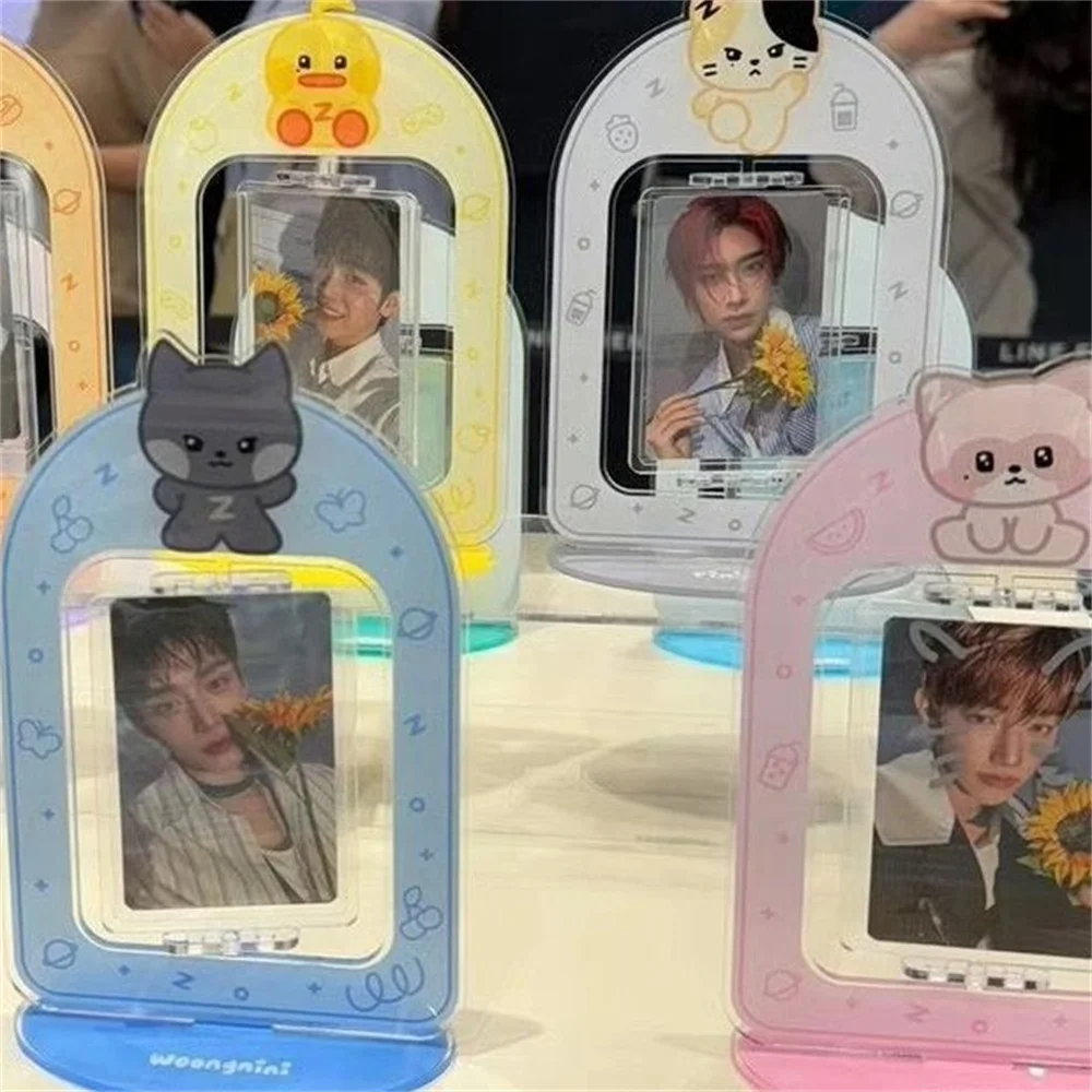 

Kpop ZEROBASEONE Acrylic Card-inserted Rotatable Standing JiWoong GunWook GyuVin Peripheral ZB1 Double Layer Desktop Ornaments