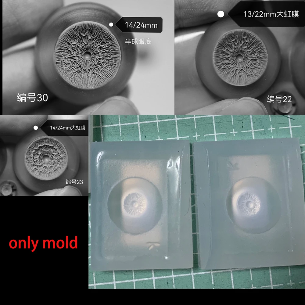 22MM/24MM Doll Eye Mold Fundus Patterned DIY Handmade Doll Accessories Plastic Molds Doll Resin Eye Mold