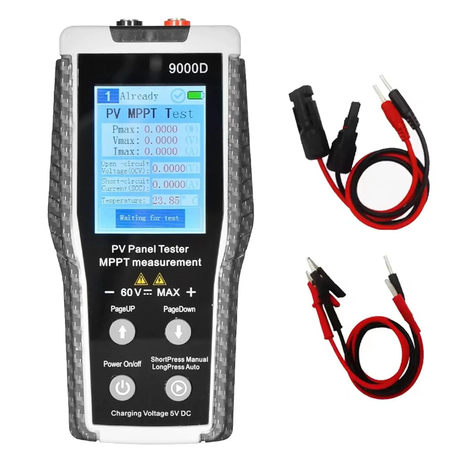 Probador de panel solar de 800 W, medidor de corriente de voltaje de energía MPPT, analizador fotovoltaico de 0-60 V 0-35 A con almacenamiento de datos