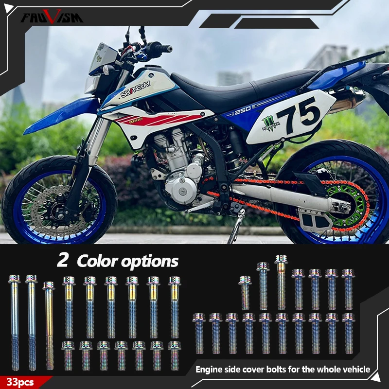 

for KAWASAKI Accesorios Moto Motocross KLX250 2009-2017 KLX250S 06-12 6mm Accessory Replacement Part Engine Left And Right Bolts