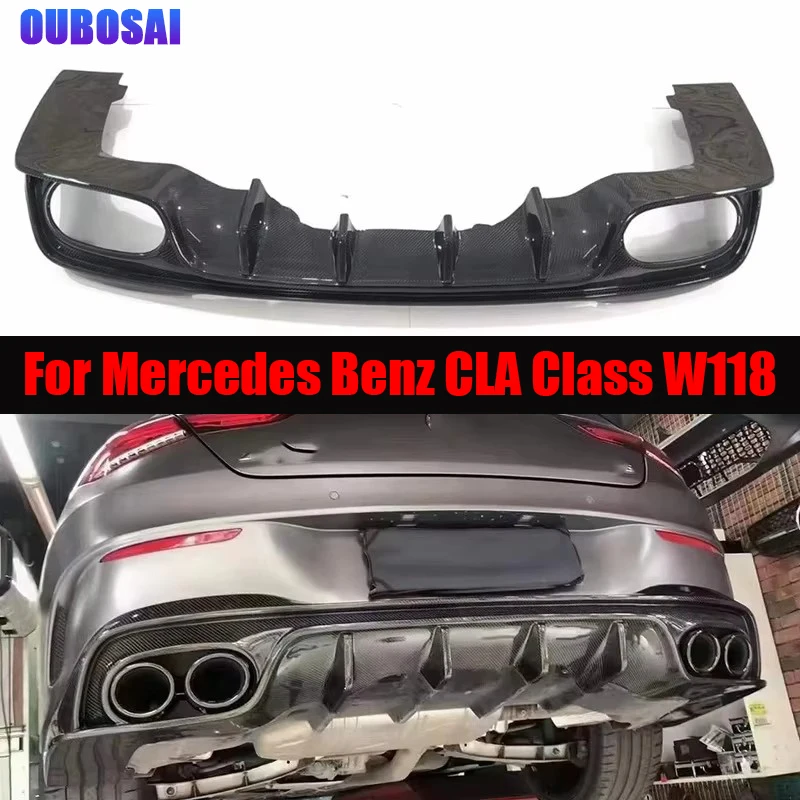

For Mercedes Benz CLA Class W118 CLA45 CLA35 CLA260 Carbon Fiber Car Rear Bumper Diffuser Rear Splitters Spoiler Back lip
