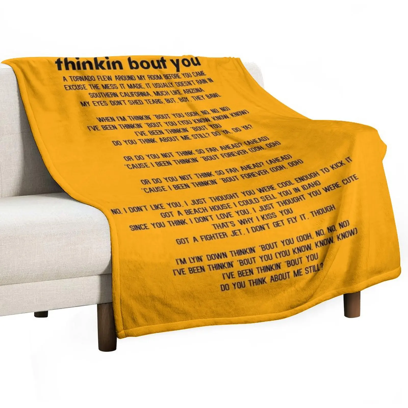 Thinkin Bout You - Frank Throw Blanket Soft Solid Color Blanket for Couch Bed