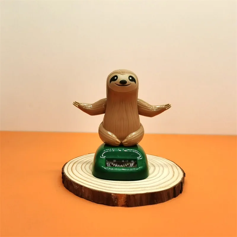 Funny Solar Sloth Car Ornament Automatic Swing Animal Doll Toy Car Accessories Dancing Shaking Home Decor Children Toy Gift